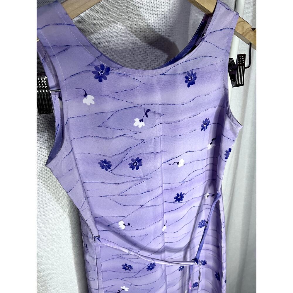 Vintage 90s y2K All‎ That Jazz Purple Floral Sleeveless Mini Dress - Picture 2 of 9